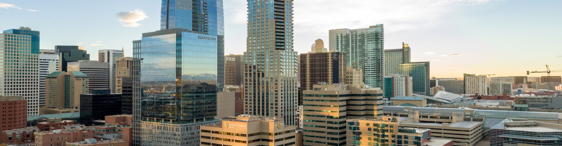Scenic view of Denver, CO, US skyline