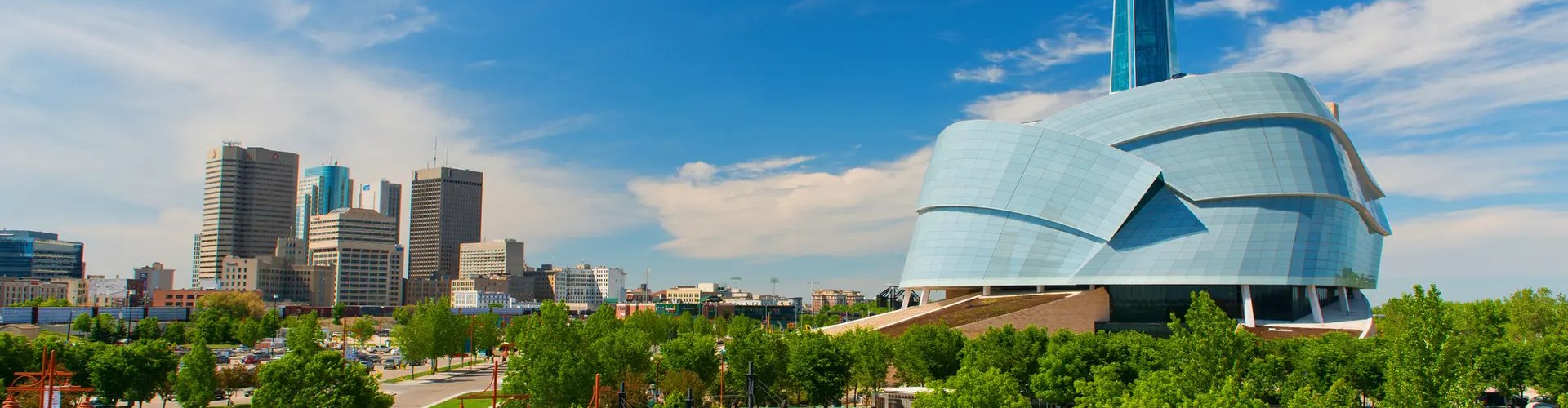 Winnipeg cityscape at sunset