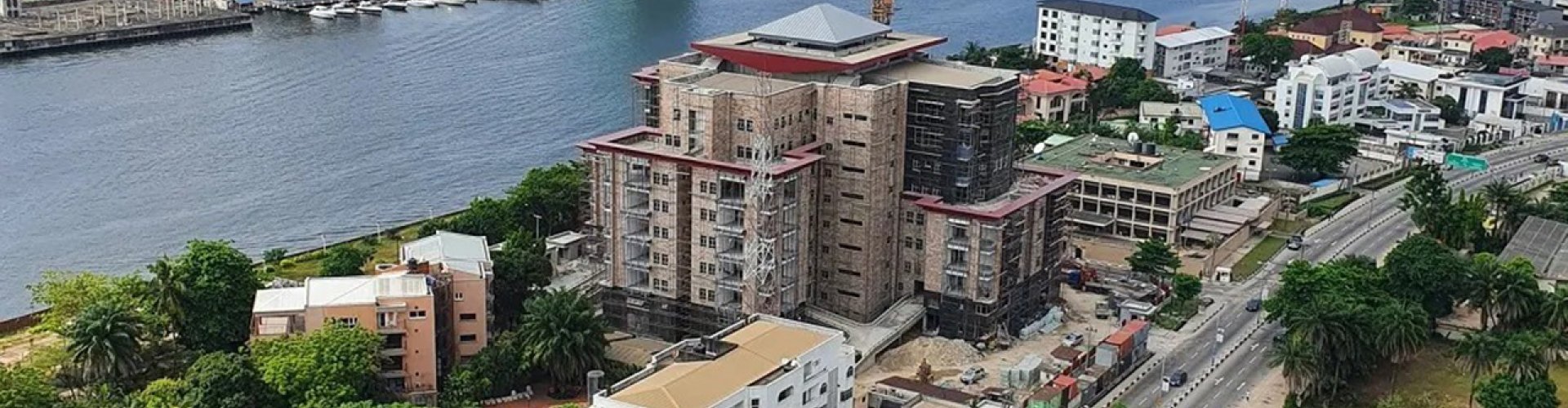 Lagos city skyline at dusk