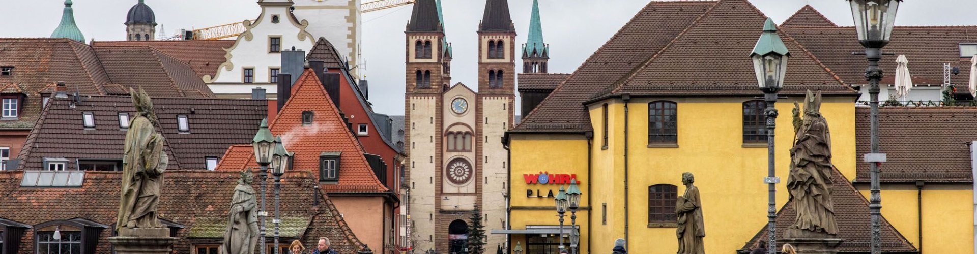 River view in Würzburg at sunset