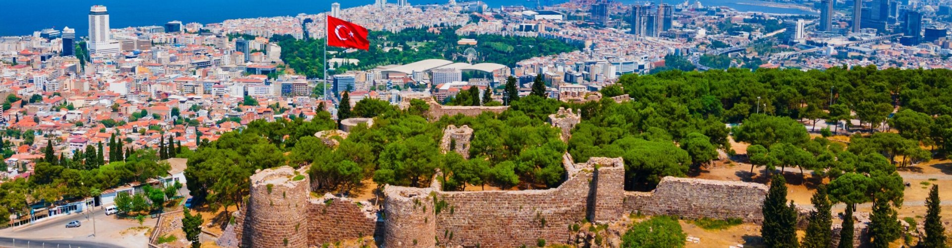 Sunset over Izmir skyline