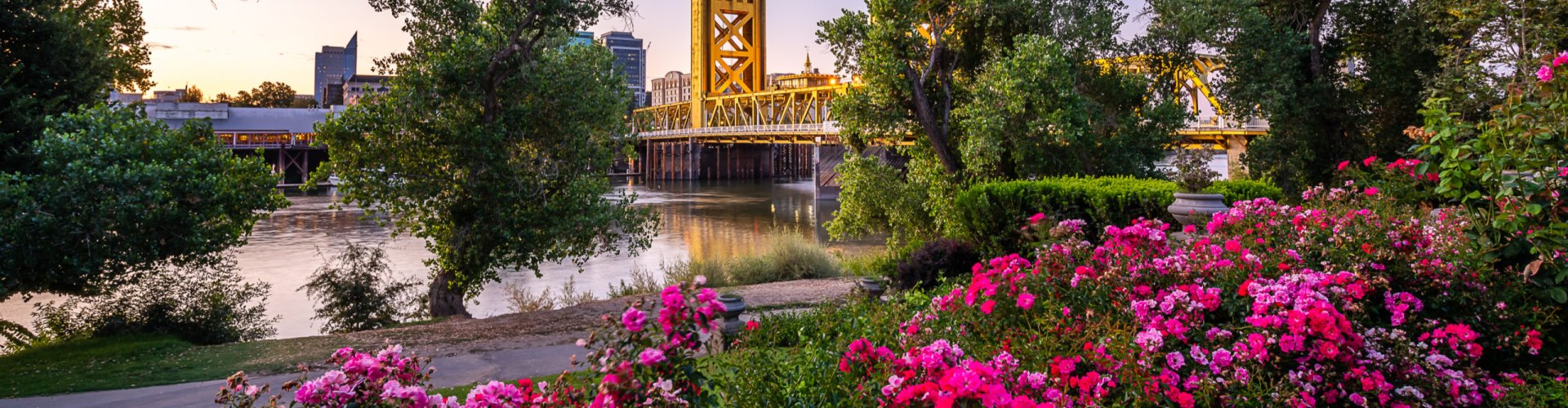 Sacramento skyline at sunset