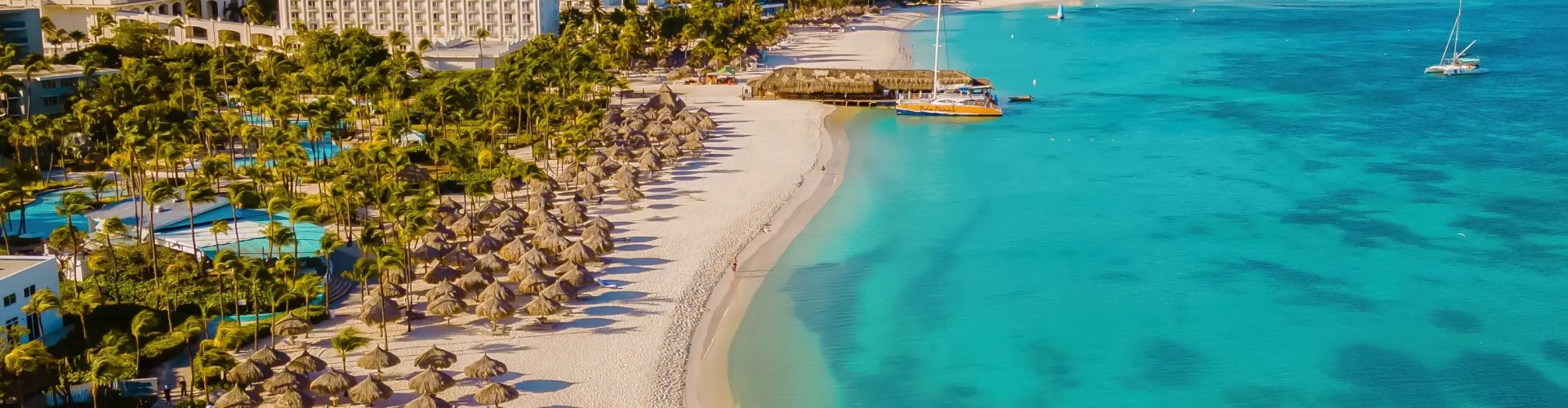 Sunset view of Aruba coastline