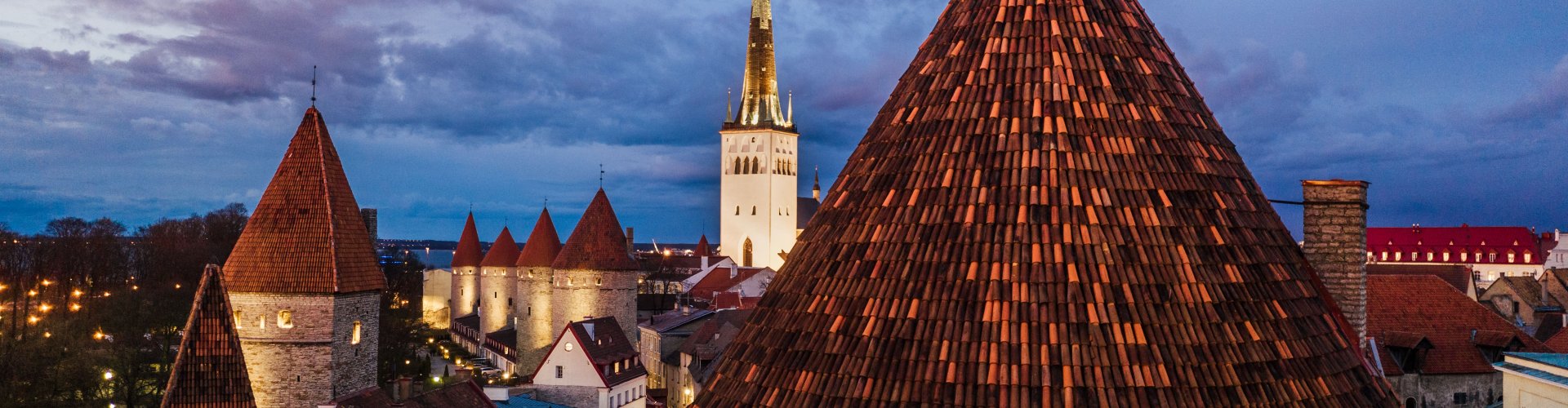 Tallinn cityscape evening