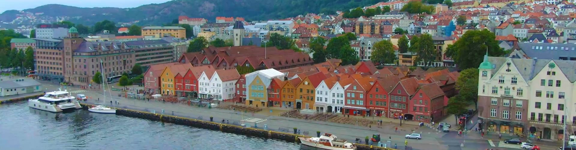 View of Bergen at sunset