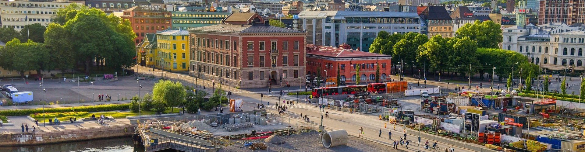 Oslo cityscape at sunset
