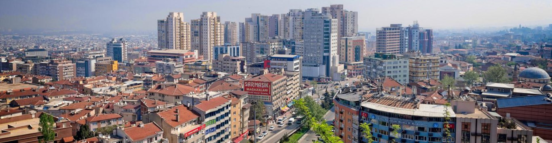 Bursa cityscape at sunset