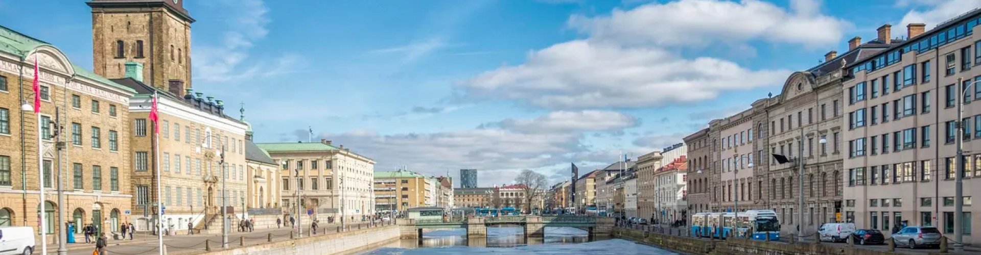 Gothenburg cityscape at sunset