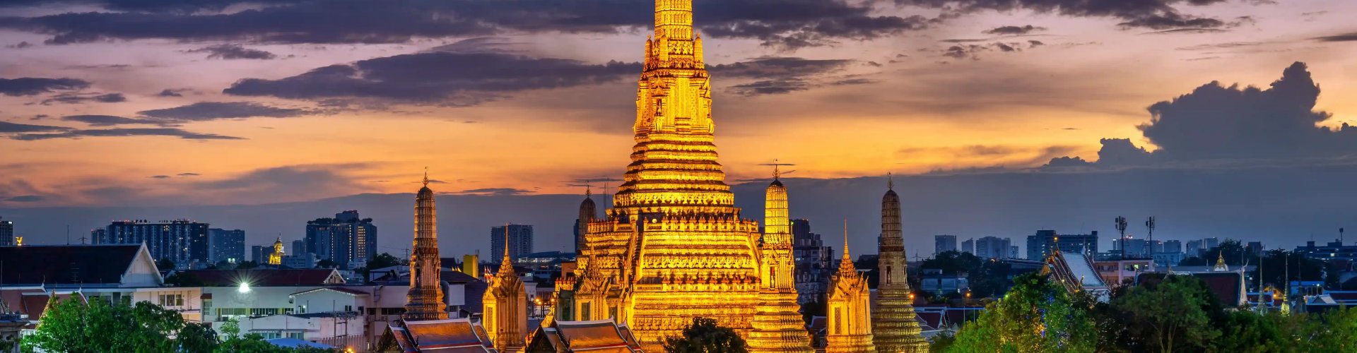 Bangkok skyline at sunset