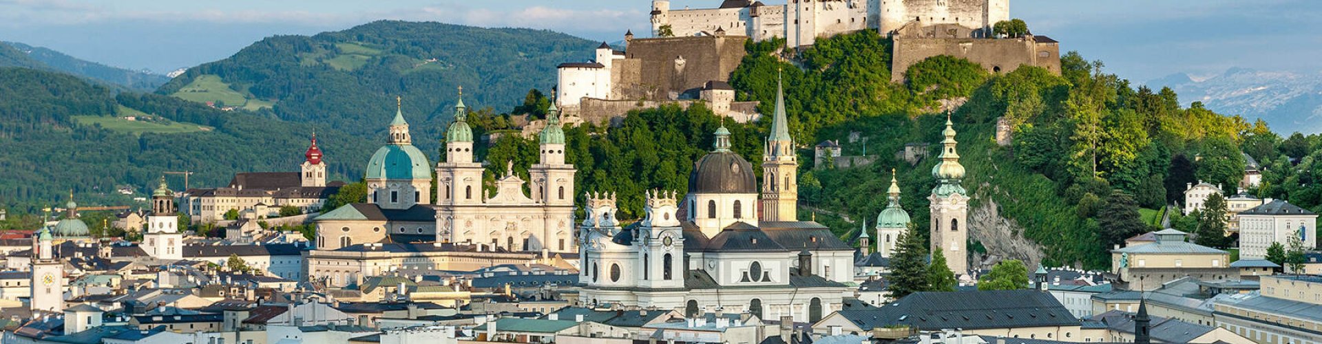 Salzburg cityscape at sunset