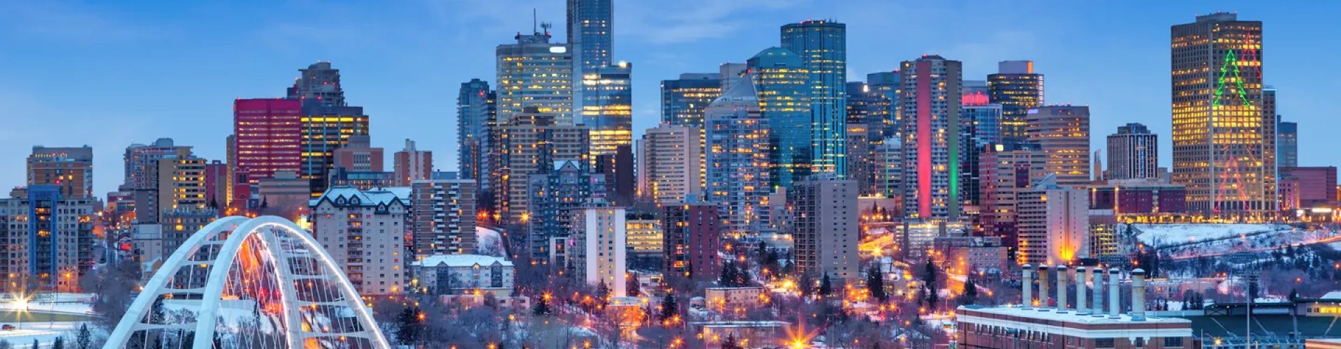 Edmonton skyline at dusk