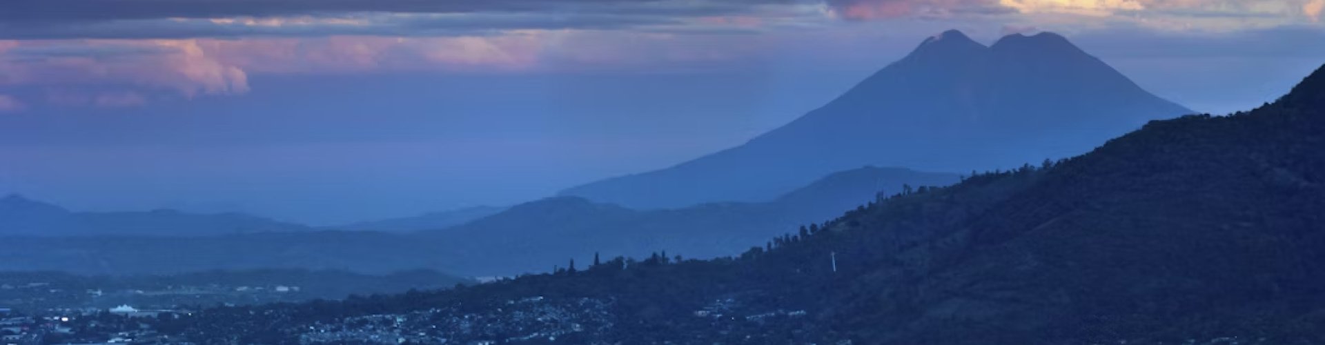 San Salvador cityscape at sunset