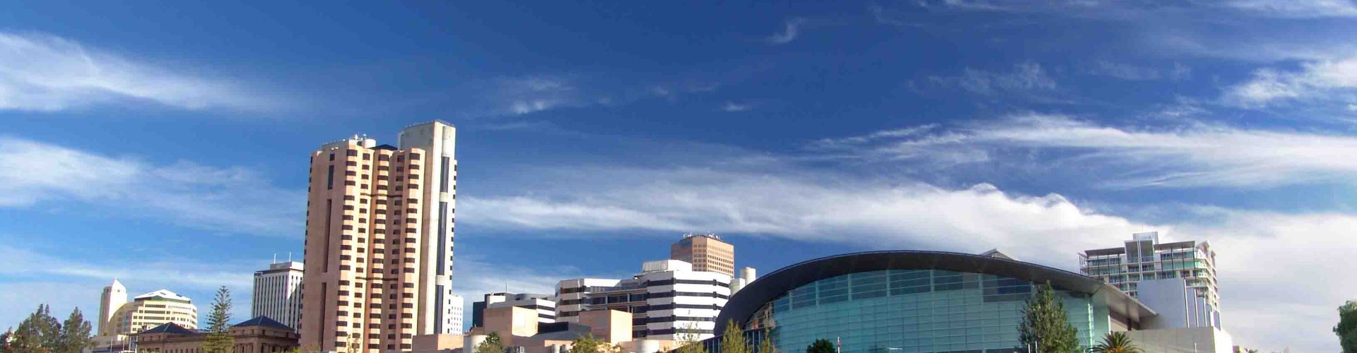 Adelaide cityscape at sunset