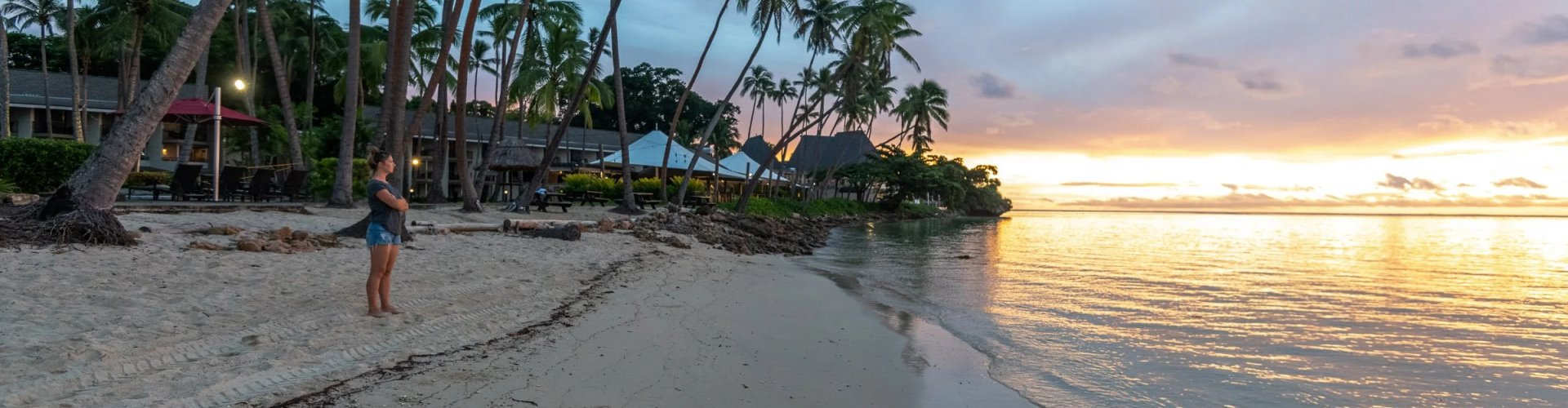 Sunset over Sigatoka beach