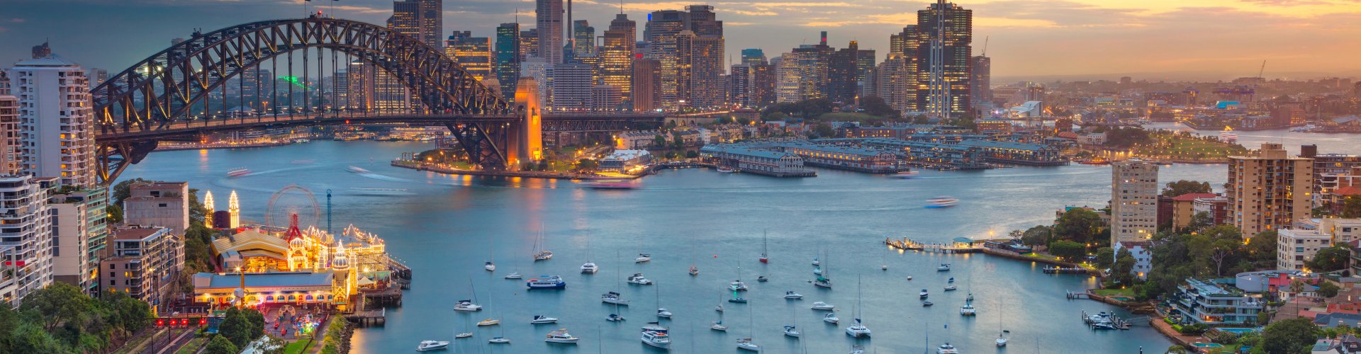 Sydney cityscape at sunset
