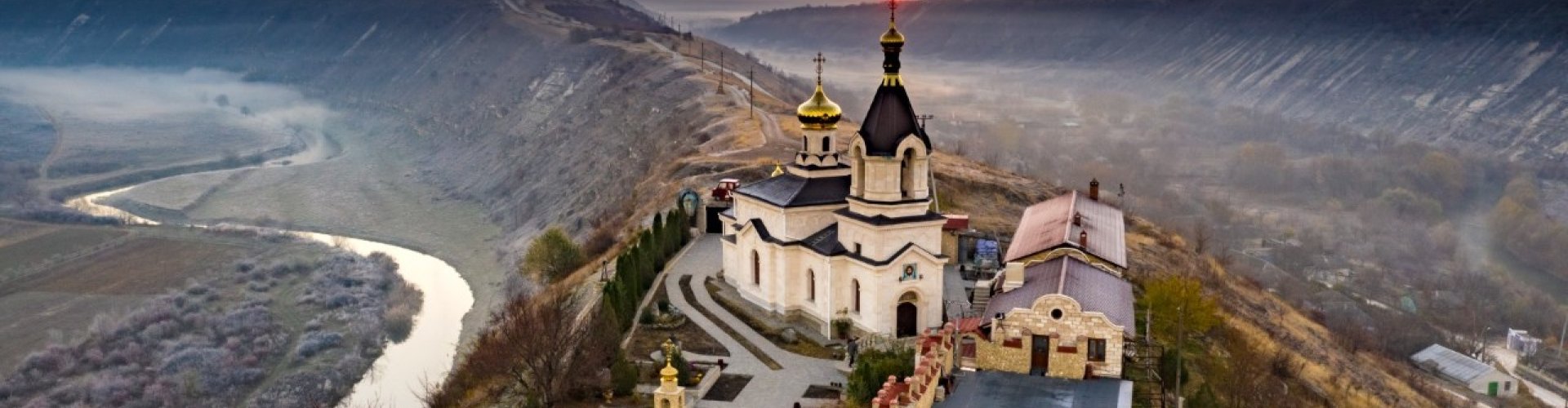 Chişinău cityscape at sunset