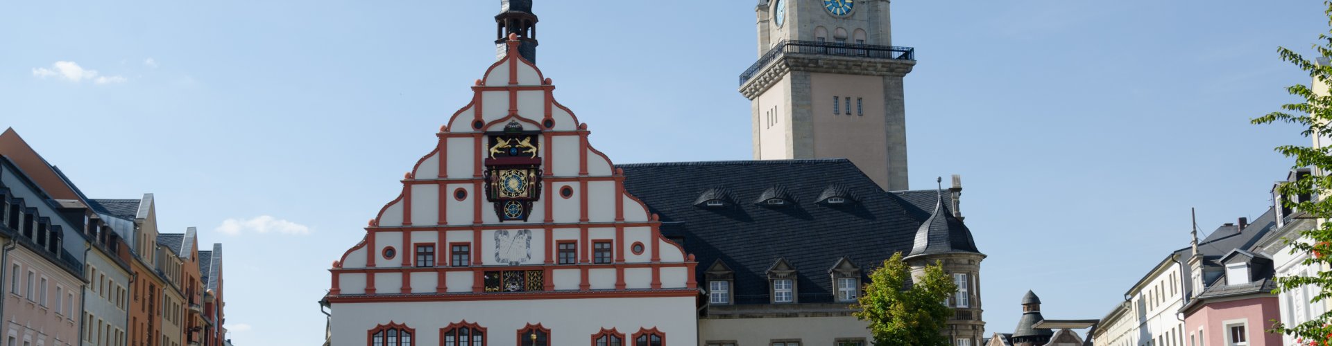 Beautiful view of Plauen, DE at sunset